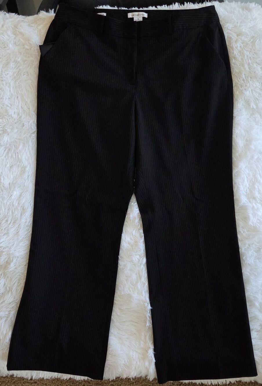 Liz Claiborne Emma Pants Black Women's Size 16 Stretch Career